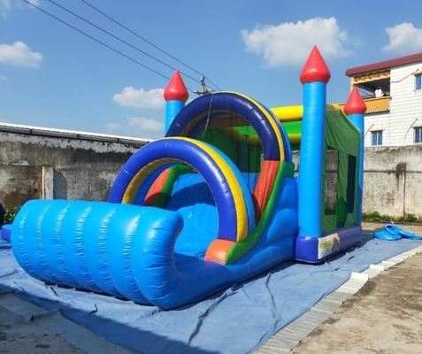 castelo Bouncy inflável do PVC de 0.55mm combinado com corrediça 8mLX4mWX4mH