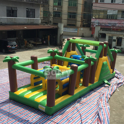 Curso de obstáculo inflável comercial exterior para crianças