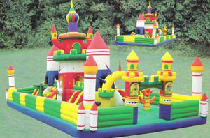 Curso de obstáculo de salto do castelo do parque de diversões inflável do ponto do Tripple