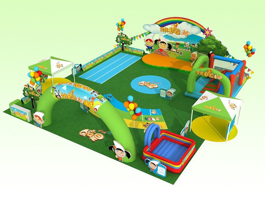 Castelo de salto inflável do curso de obstáculo do parque de diversões das crianças