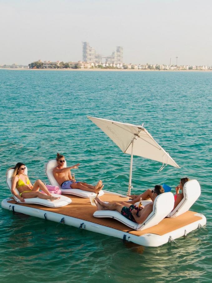 Lagoa de Água Oceano Lazer Forma de T Iate Flutuante Inflável Doca Família Amigos Festa 5