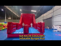 Festa infláveis Indoor e Outdoor Bounce Game Red Bungee Run Divertimento com esta 2-Lane