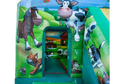 combinado inflável do pátio de 12ftx18ft, casa de salto verde do salto das crianças com corrediça