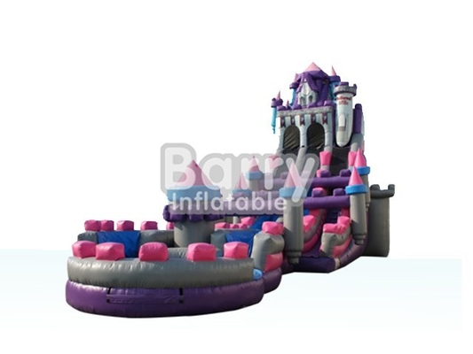 A princesa Castle Inflatable Water de BSCI desliza o rosa roxo Gray Color