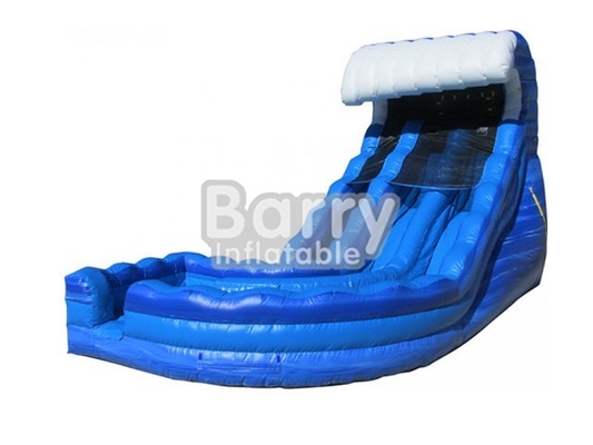 Corrediças de água infláveis da onda azul comercial da curva para crianças