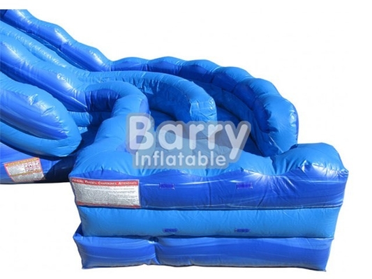 Corrediças de água infláveis da onda azul comercial da curva para crianças