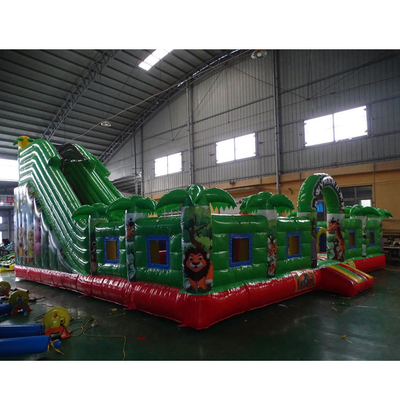 curso de obstáculo inflável Jumper Bounce House Amusement Park do PVC de 0.55mm