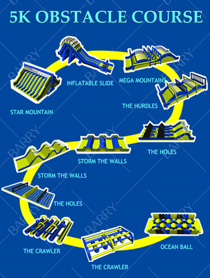 O maior jogo interativo para adultos concebido sob medida Insane Inflatable 5k Race Blow Up 5k para evento ao ar livre