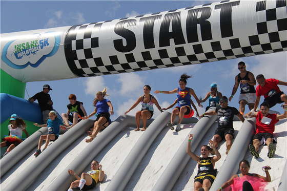 Pvc Tarpaulin comercial Insane 5km inflável correr com sopro de ar para eventos comerciais