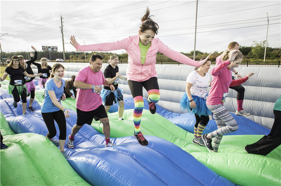 Pvc Tarpaulin comercial Insane 5km inflável correr com sopro de ar para eventos comerciais
