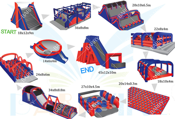 Commercial Singapore Case Grande Evento Inflável 5km Gigante Inflável Curso de Obstáculos Bouncy Castle 5k Atividades