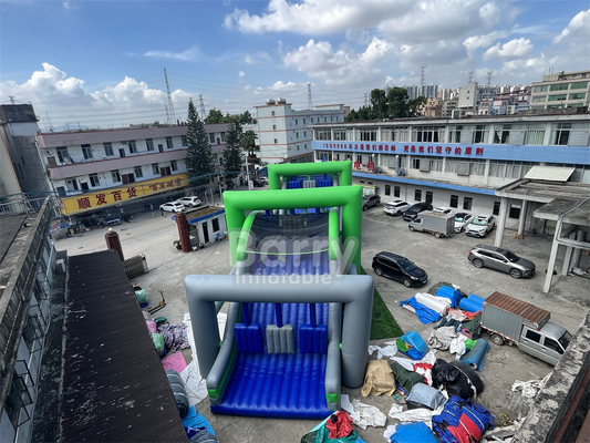 Curso de acidentes de PVC comercial Curso de obstáculos inflável Curso de corrida de obstáculos inflável 5k 2024 Com sopro de ar e kits de reparo