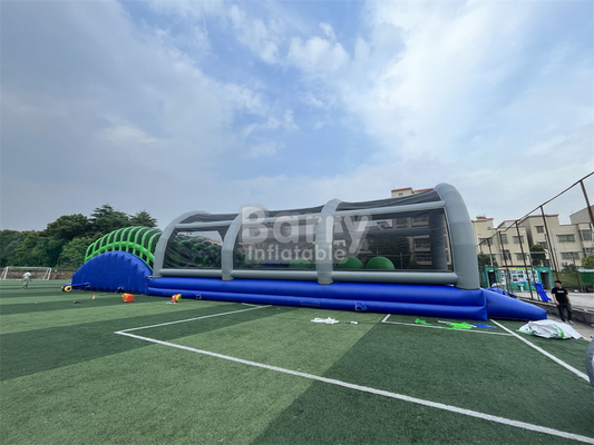 Logotipo personalizado e cor inflável 5k divertimento executar o jogo da casa louca com ventilador de ar comercial