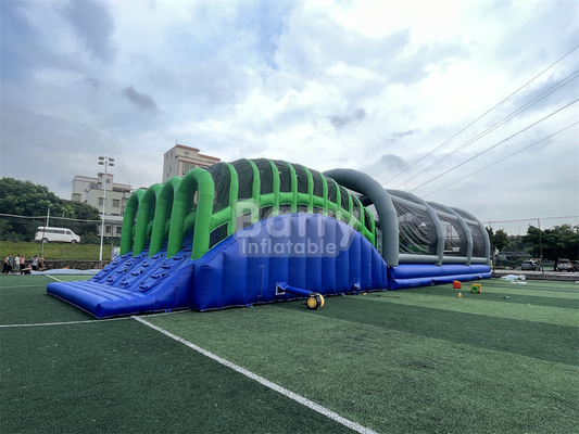 Logotipo personalizado e cor inflável 5k divertimento executar o jogo da casa louca com ventilador de ar comercial