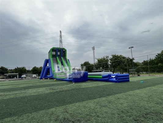 Jogo de festa para crianças personalizado Alto 36x14x13m Tripódio Deslizamento de água gigante para grande evento 5 km Curso de obstáculos inflável
