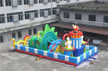 campo de jogos inflável da criança de 15x8M com logotipo da impressão/curso obstáculo do quintal