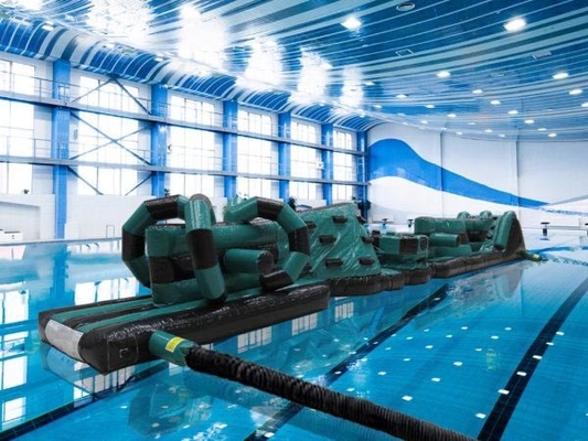 Comércio de aquecimento fechado de duas pistas 15M Whirligig piscina inflável Aqua Run
