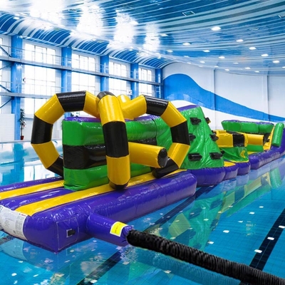 Comércio de aquecimento fechado de duas pistas 15M Whirligig piscina inflável Aqua Run
