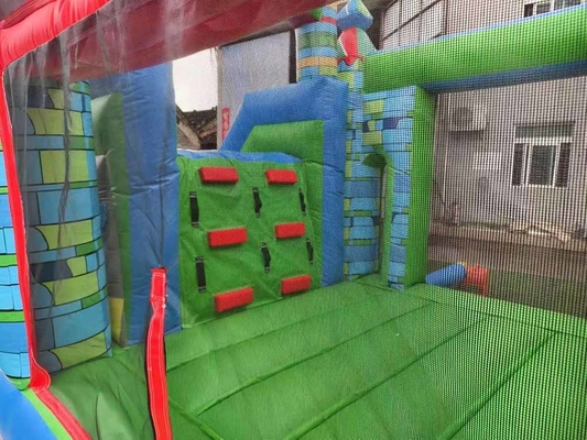 Expedição rápida Bouncer inflável Combo de material de PVC Casa de salto com deslizamento e anel de basquete