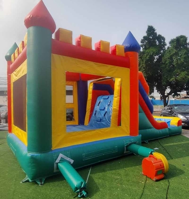 Logotipo personalizado de PVC para crianças de qualidade comercial Castelo molhado ou seco Casa de salto com escorrega Tipo de brinquedo de diversão