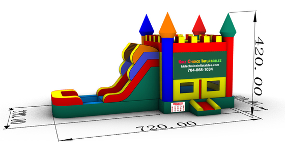 Logotipo personalizado de PVC para crianças de qualidade comercial Castelo molhado ou seco Casa de salto com escorrega Tipo de brinquedo de diversão