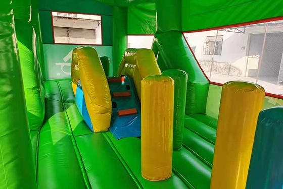 Commercial Adultos Crianças Pastel Festa Escolar Ônibus Casa de salto Com pequeno deslizamento e curso de obstáculos
