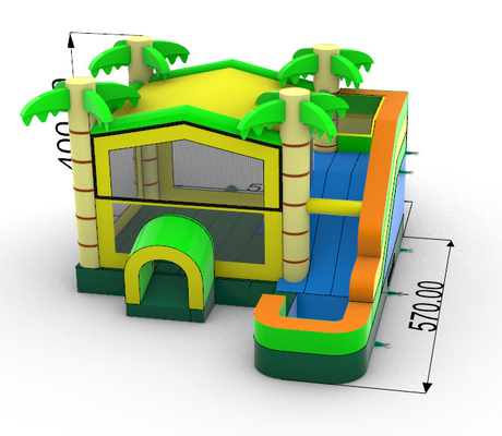 Casa de uso inflável Jungle Bounce House com Slide Palm Tree inflável Bouncer