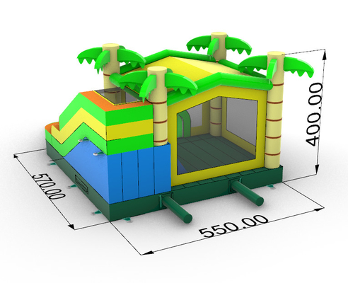 Casa de uso inflável Jungle Bounce House com Slide Palm Tree inflável Bouncer