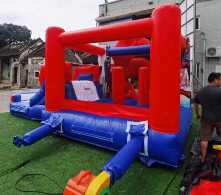Casa de salto do Homem-Aranha com escorrega para festas temáticas para crianças
