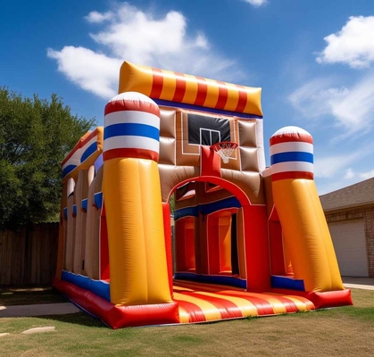 Commercial Bouncy Castle Basquetebol Bounce House Com Hoop Combinar com Jogo Esporte