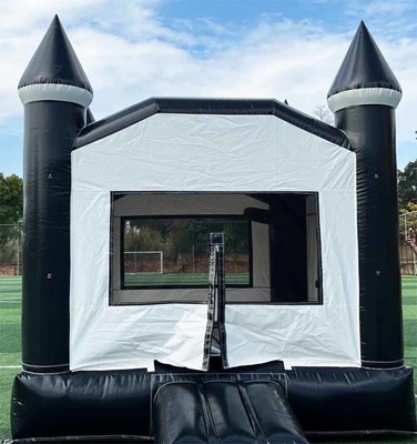 Indoor/Outdoor Casa de salto em tuxedo preto e branco Slide de água inflável para festa