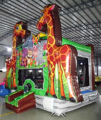 Logotipo personalizado Girafa Casa de salto para negócios de aluguel de festas