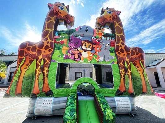 Logotipo personalizado Girafa Casa de salto para negócios de aluguel de festas