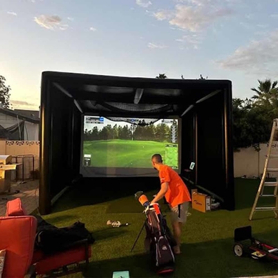 Tenda de treino de golfe ao ar livre selada, com tela inflável, para esportes