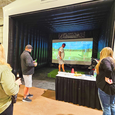 Tenda de golfe inflável de alta qualidade Indoor Indoor Inflatable Golf Sports Simulator Room Inflatable Golf Hitting Cage