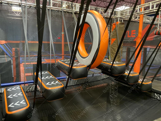 Drop Stitch Material Air Track Gym Indoor Equipamento de Parque Air Obstáculo Parkour Warrior Curso Anel