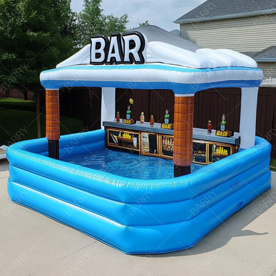 Grande design superior inflável novo bar plataforma de lazer bar de festa piscina de água inflável bar