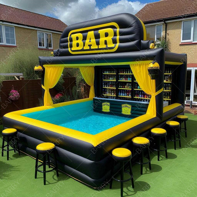 Fabrica personalizada de alta qualidade de lazer e entretenimento ao ar livre barra de piscina inflável com tenda