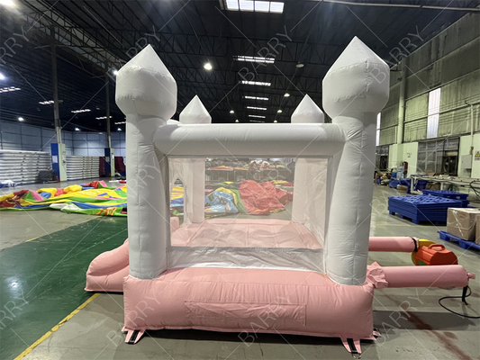 3.3x3m Branco e Rosa Bonito Slide de Salto do Castelo