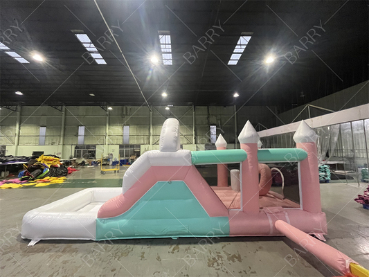 Festa personalizada inflável castelo de salto inflável salteador salto castelo crianças menina princesa carroça com slide