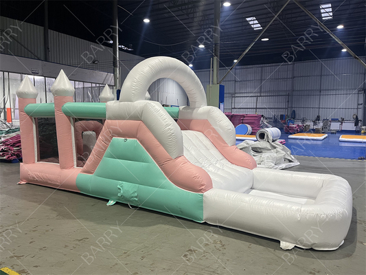 Festa personalizada inflável castelo de salto inflável salteador salto castelo crianças menina princesa carroça com slide