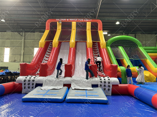 Outdoor Huge Bounce House Adult Kids Pvc Slide com piscina Parque aquático inflável para diversão parque de diversões