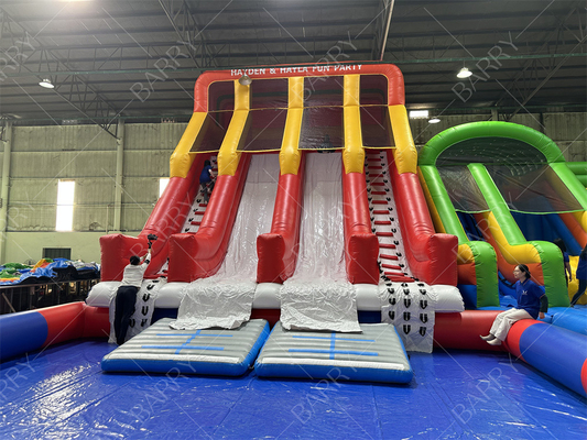Outdoor Huge Bounce House Adult Kids Pvc Slide com piscina Parque aquático inflável para diversão parque de diversões