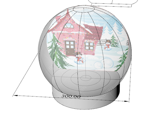 3m Decoração de clube noturno Natal Quebra-cabeça de neve clara Tenda inflável Casa do Pai Natal Santa Grotto Oxford Churstmas Tenda de bolhas