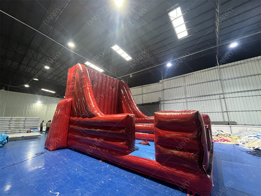 Festa infláveis Indoor e Outdoor Bounce Game Red Bungee Run Divertimento com esta 2-Lane