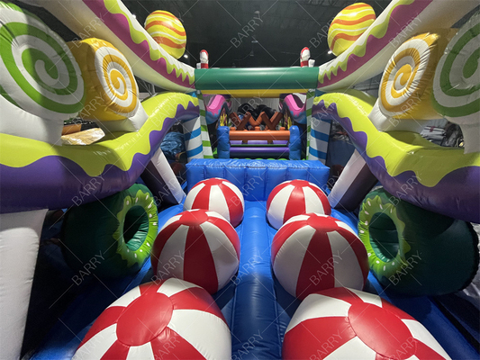 Jogos de desporto ao ar livre Large Bounce House Castelo Curso de obstáculos para adultos