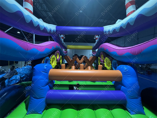 Jogos de desporto ao ar livre Large Bounce House Castelo Curso de obstáculos para adultos