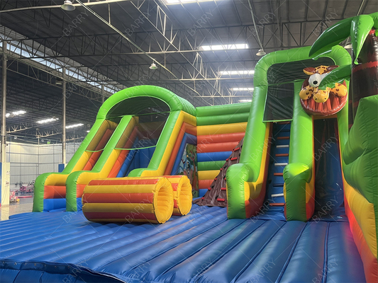 Fun Crazy Ride Parque de diversões Jogos Animal Bg Bouncer Curso de Obstáculos Slide Parque temático inflável