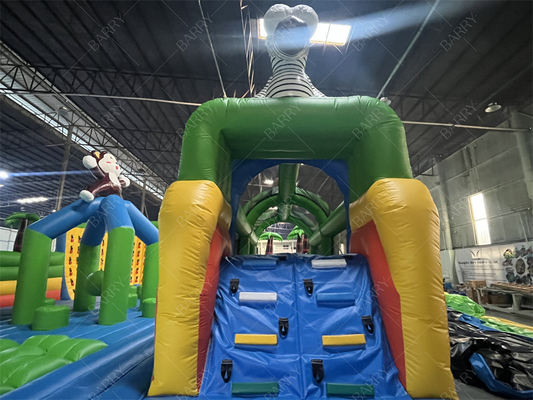 Fun Crazy Ride Parque de diversões Jogos Animal Bg Bouncer Curso de Obstáculos Slide Parque temático inflável