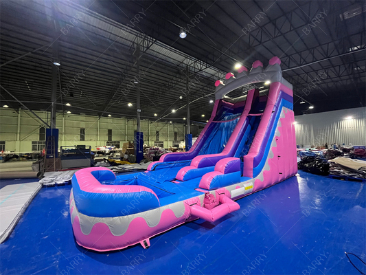 8.4x3.6x6m Jumper personalizado Bouncy Kids Pink Princess Slides de água infláveis para festa